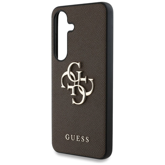 Fodral för Samsung Galaxy S25+ S936, Guess, 4G Grained Big and Classic Logo, Brun