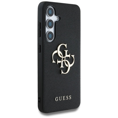 Fodral för Samsung Galaxy S25+ S936, Guess, 4G Grained Big and Classic Logo, Svart