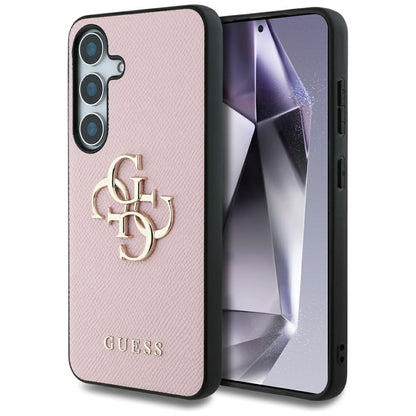 Fodral för Samsung Galaxy S25+ S936, Guess, 4G Grained Big and Classic Logo, Rosa