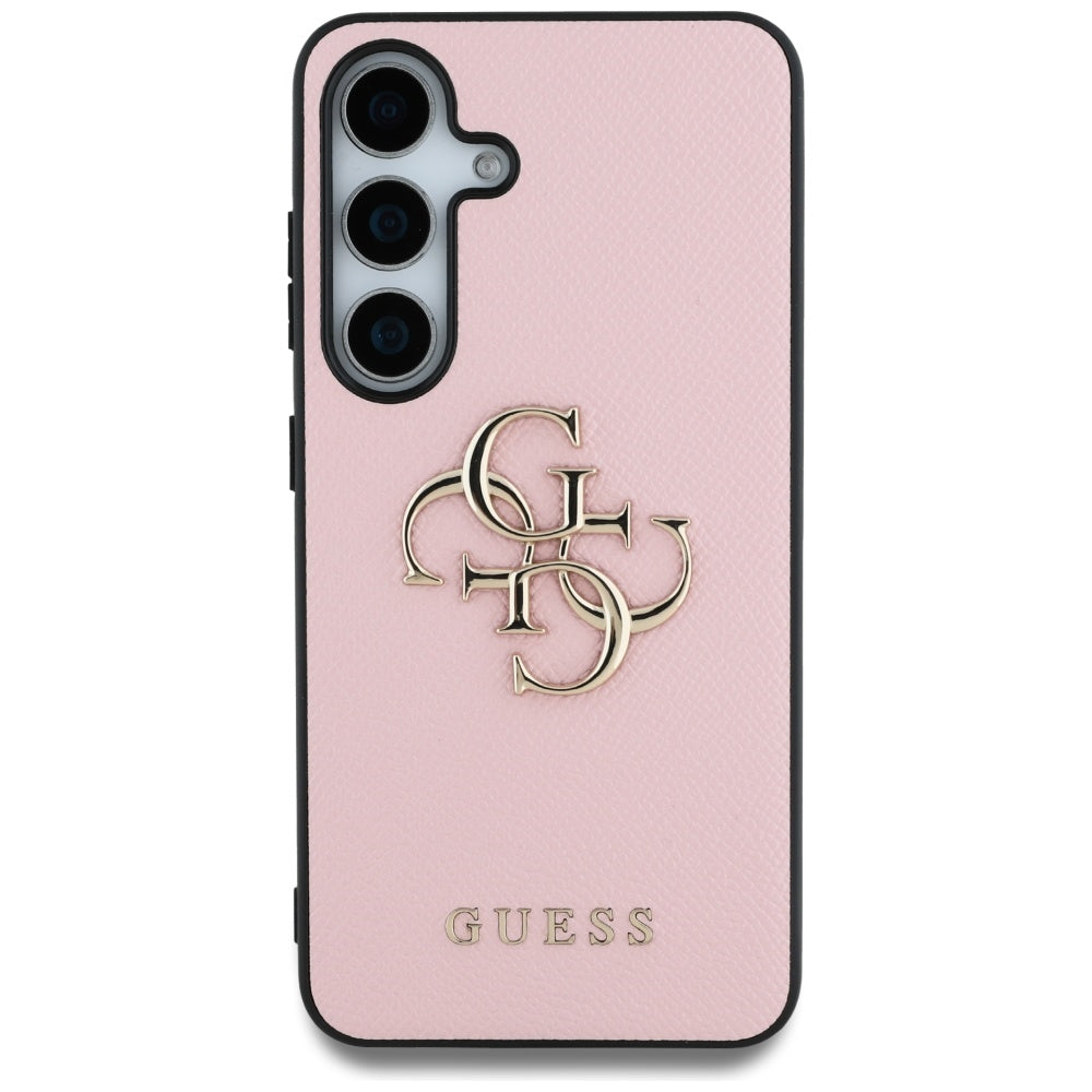 Fodral för Samsung Galaxy S25+ S936, Guess, 4G Grained Big and Classic Logo, Rosa