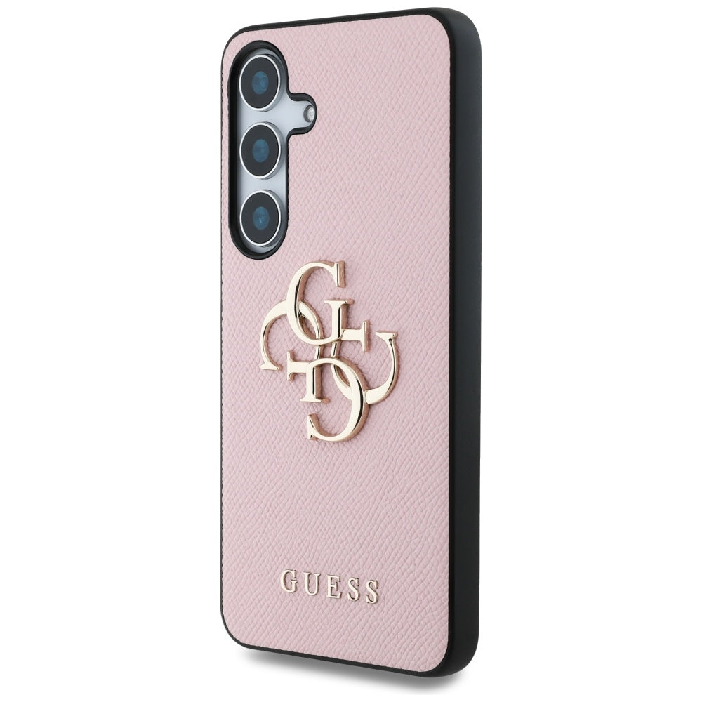 Fodral för Samsung Galaxy S25+ S936, Guess, 4G Grained Big and Classic Logo, Rosa