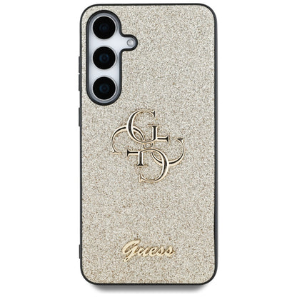Fodral för Samsung Galaxy S25+ S936, Guess, Glitter Big 4G Script, Guld