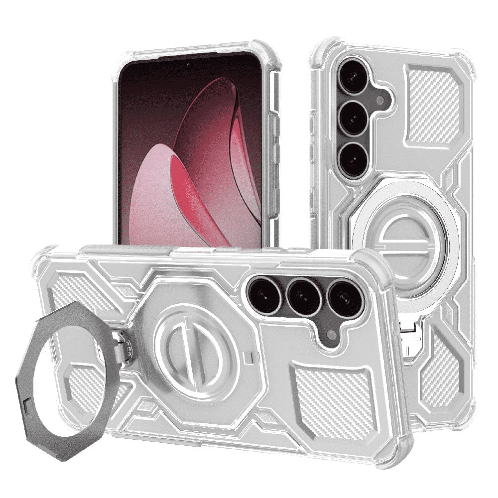 Fodral för Samsung Galaxy S25+ S936, Techsuit, Carbon Shield Pro, Vit