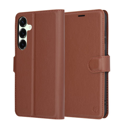 Fodral för Samsung Galaxy S25+ S936, Techsuit, Leather Folio, Brun
