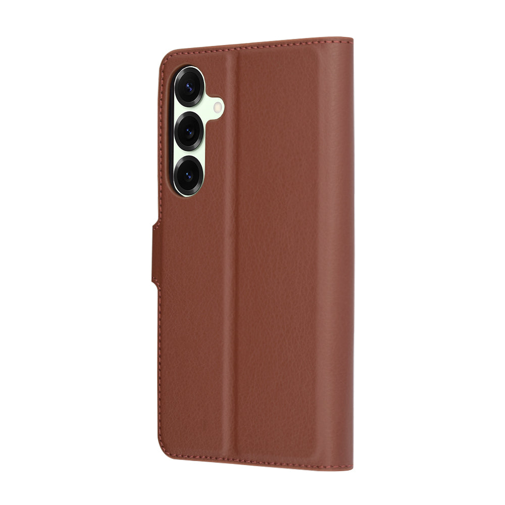 Fodral för Samsung Galaxy S25+ S936, Techsuit, Leather Folio, Brun