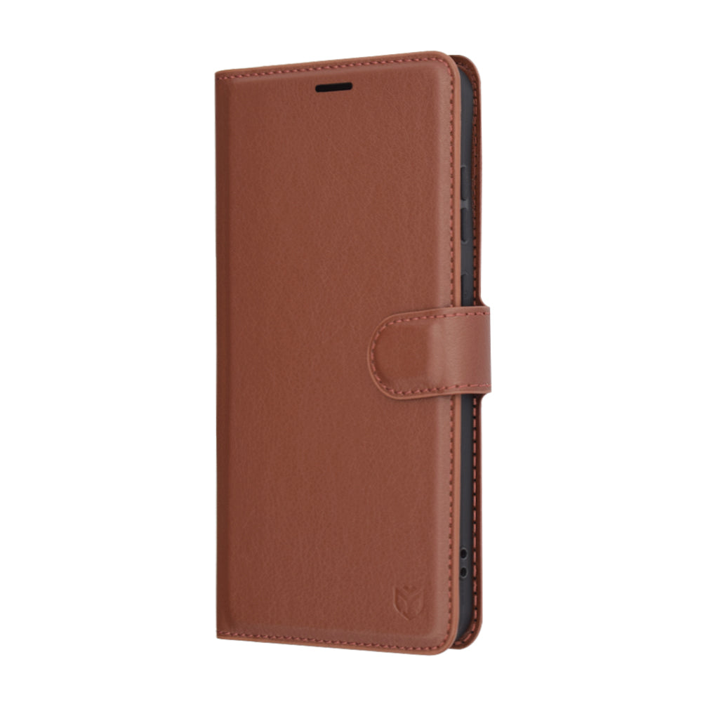 Fodral för Samsung Galaxy S25+ S936, Techsuit, Leather Folio, Brun