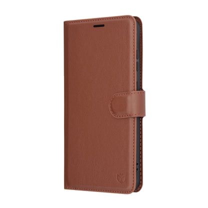 Fodral för Samsung Galaxy S25+ S936, Techsuit, Leather Folio, Brun