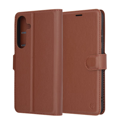 Fodral för Samsung Galaxy S25+ S936, Techsuit, Leather Folio, Brun