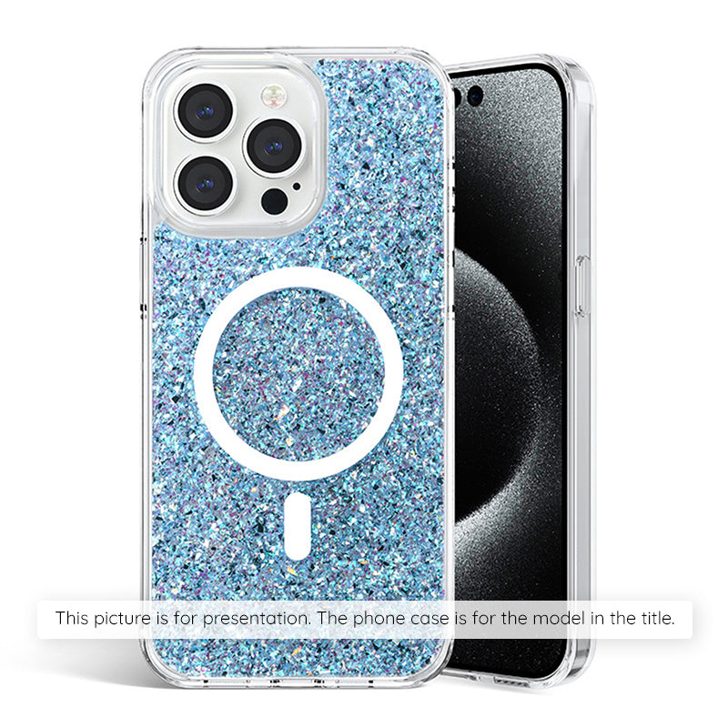 Fodral för Samsung Galaxy S25+ S936, Techsuit, Glittrande Glitter, Blå