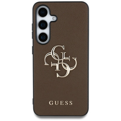 Fodral för Samsung Galaxy S25 S931, Guess, 4G Grained Big and Classic Logo, Brun