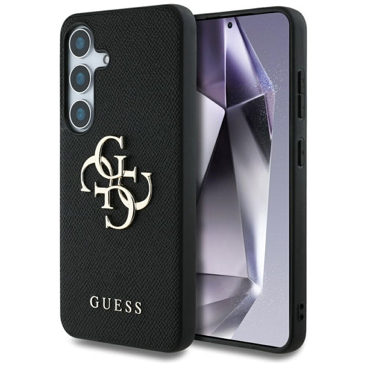 Fodral för Samsung Galaxy S25 S931, Guess, 4G Grained Big and Classic Logo, Svart