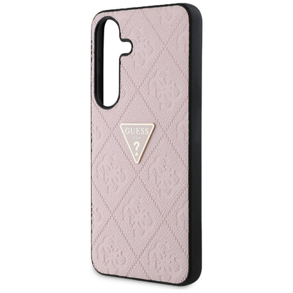 Fodral för Samsung Galaxy S25 S931, Guess, Grained Hot Stamp 4G Triangle, Rosa