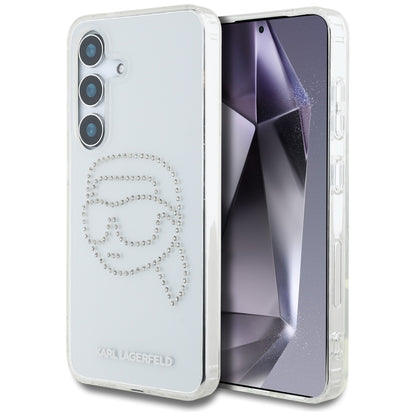 Case for Samsung Galaxy S25 S931, Karl Lagerfeld, IML Rhinestones Karl's Head, Transparent