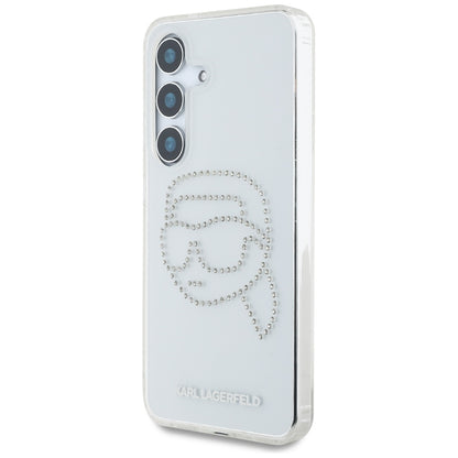 Case for Samsung Galaxy S25 S931, Karl Lagerfeld, IML Rhinestones Karl's Head, Transparent