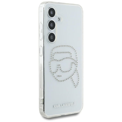 Case for Samsung Galaxy S25 S931, Karl Lagerfeld, IML Rhinestones Karl's Head, Transparent