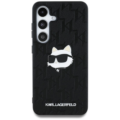 Fodral för Samsung Galaxy S25 S931, Karl Lagerfeld, Monogram Choupette's Head, Svart