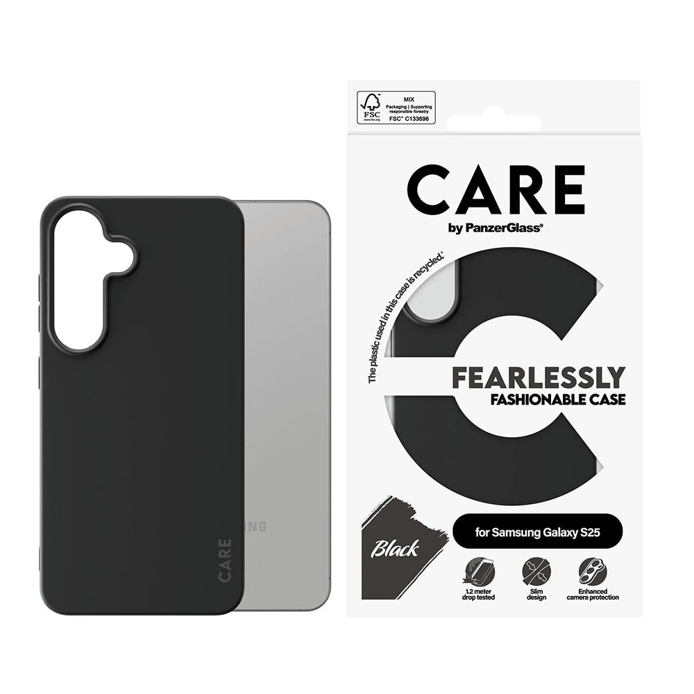 Fodral för Samsung Galaxy S25 S931, PanzerGlass, Fashionable Care, Svart
