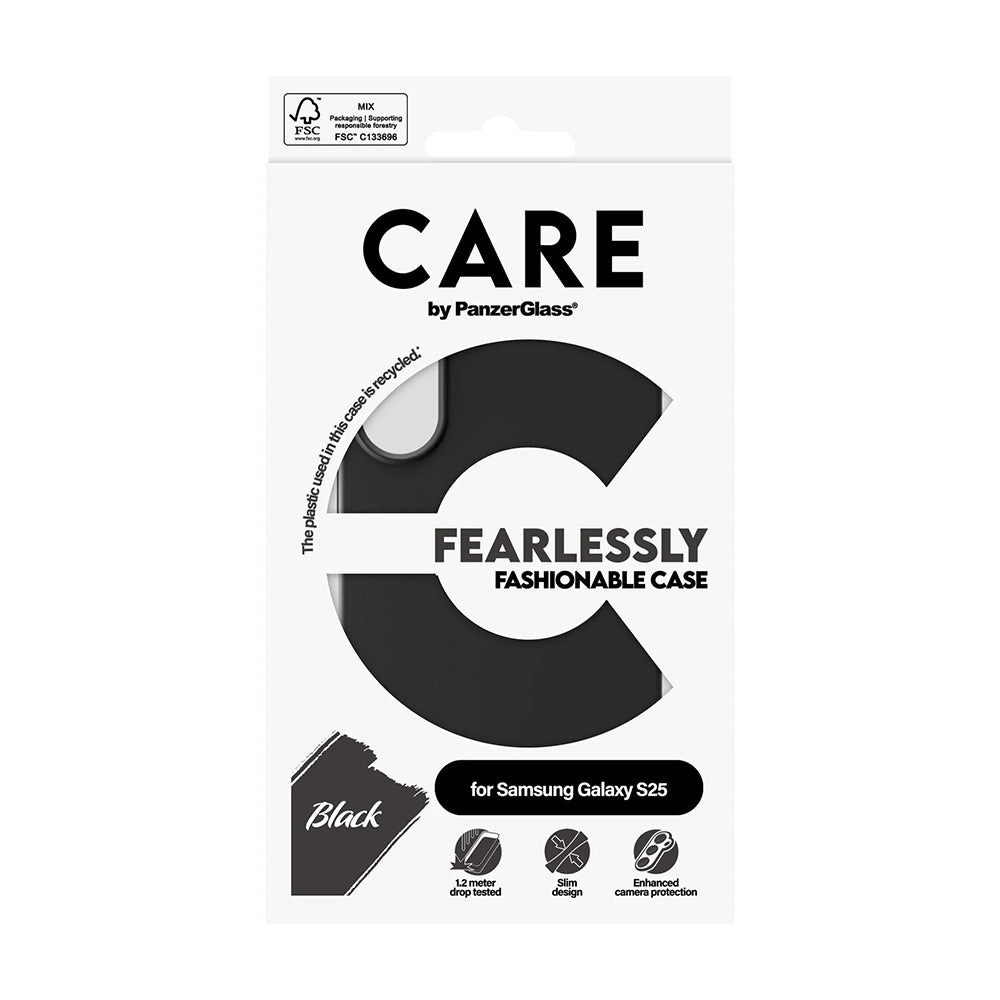 Fodral för Samsung Galaxy S25 S931, PanzerGlass, Fashionable Care, Svart