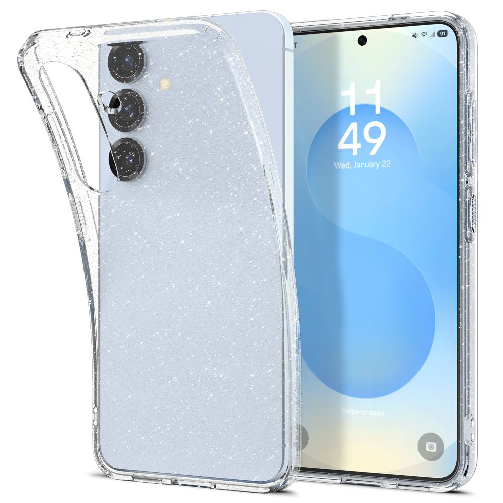 Skyddsfodral för Samsung Galaxy S25 S931, Spigen, Liquid Crystal Glitter, Transparent ACS08997