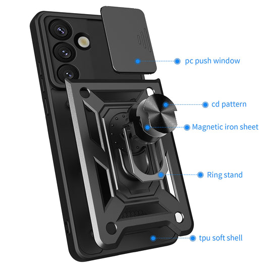 Fodral för Samsung Galaxy S25 S931, Techsuit, CamShield, Svart