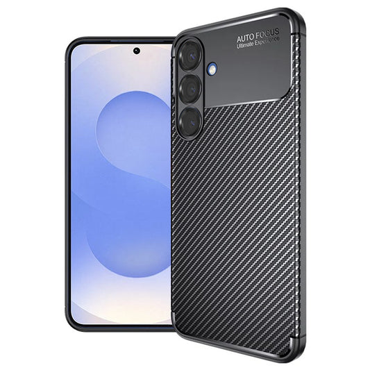 Fodral för Samsung Galaxy S25 S931, Techsuit, CarbonFiber, Svart