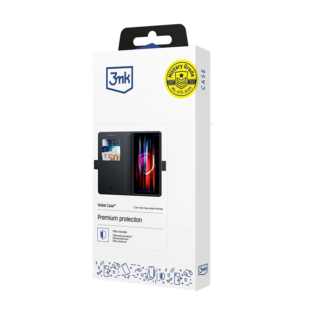 Fodral för Samsung Galaxy S25 Ultra S938, 3MK, Plånbok, Svart