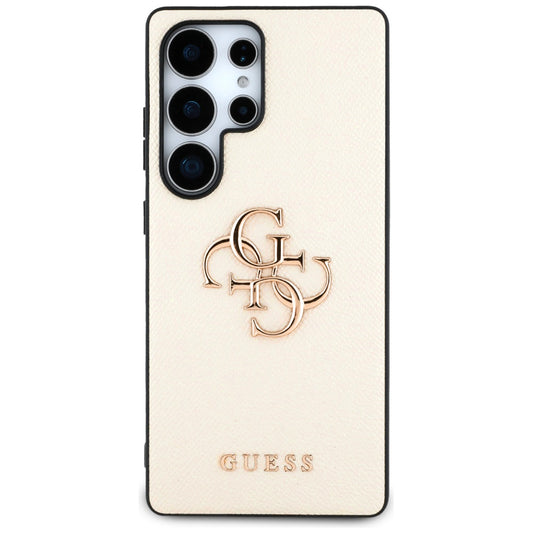 Fodral för Samsung Galaxy S25 Ultra S938, Guess, 4G Grained Big and Classic Logo, Beige
