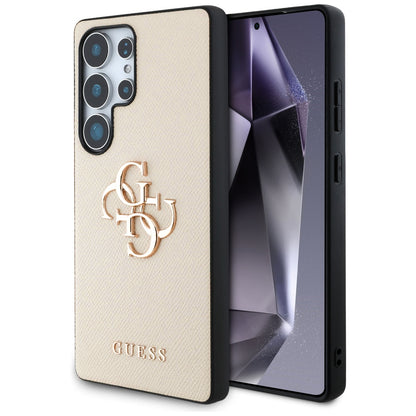 Fodral för Samsung Galaxy S25 Ultra S938, Guess, 4G Grained Big and Classic Logo, Beige