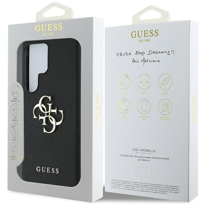 Fodral för Samsung Galaxy S25 Ultra S938, Guess, 4G Grained Big and Classic Logo, Svart