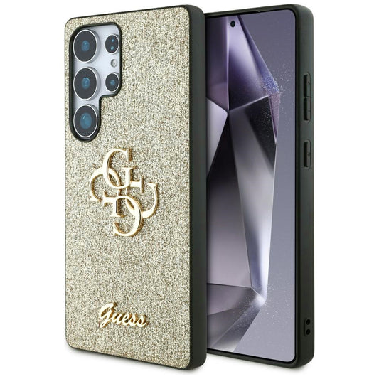 Fodral för Samsung Galaxy S25 Ultra S938, Guess, Glitter Big 4G Script, Guld