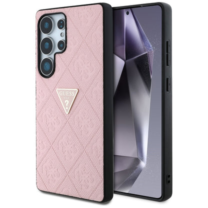 Fodral för Samsung Galaxy S25 Ultra S938, Guess, Grained Hot Stamp 4G Triangle, Rosa