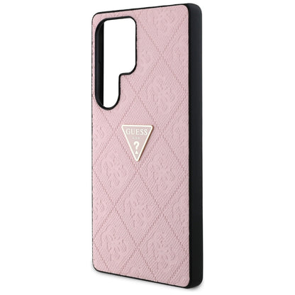 Fodral för Samsung Galaxy S25 Ultra S938, Guess, Grained Hot Stamp 4G Triangle, Rosa
