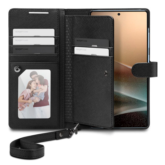 Fodral för Samsung Galaxy S25 Ultra S938, Spigen, Wallet S, Svart ACS09124