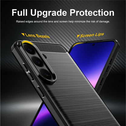 Fodral för Samsung Galaxy S26 FE / S25 FE, Techsuit, Kolfiber, Blå