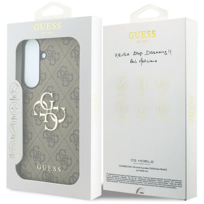 Case for Samsung Galaxy S26 FE S741, Guess, 4G Metal Logo, Brown