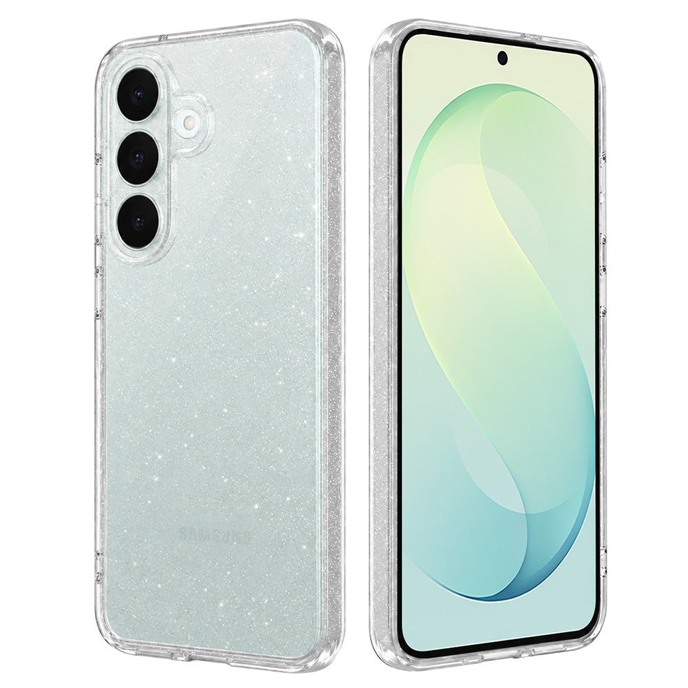 Skal till Samsung Galaxy S26 FE S741 / S25 FE, Techsuit, SparkleSkin, transparent glittrig