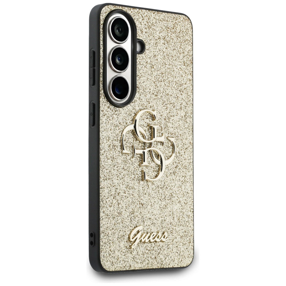 Fodral för Samsung Galaxy S26 S942, Guess, Fixed Glitter Big 4G Metal Frame, Guld
