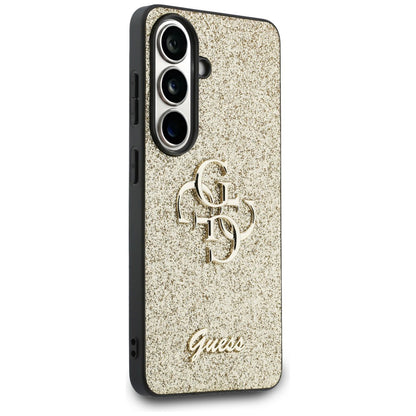 Fodral för Samsung Galaxy S26 S942, Guess, Fixed Glitter Big 4G Metal Frame, Guld