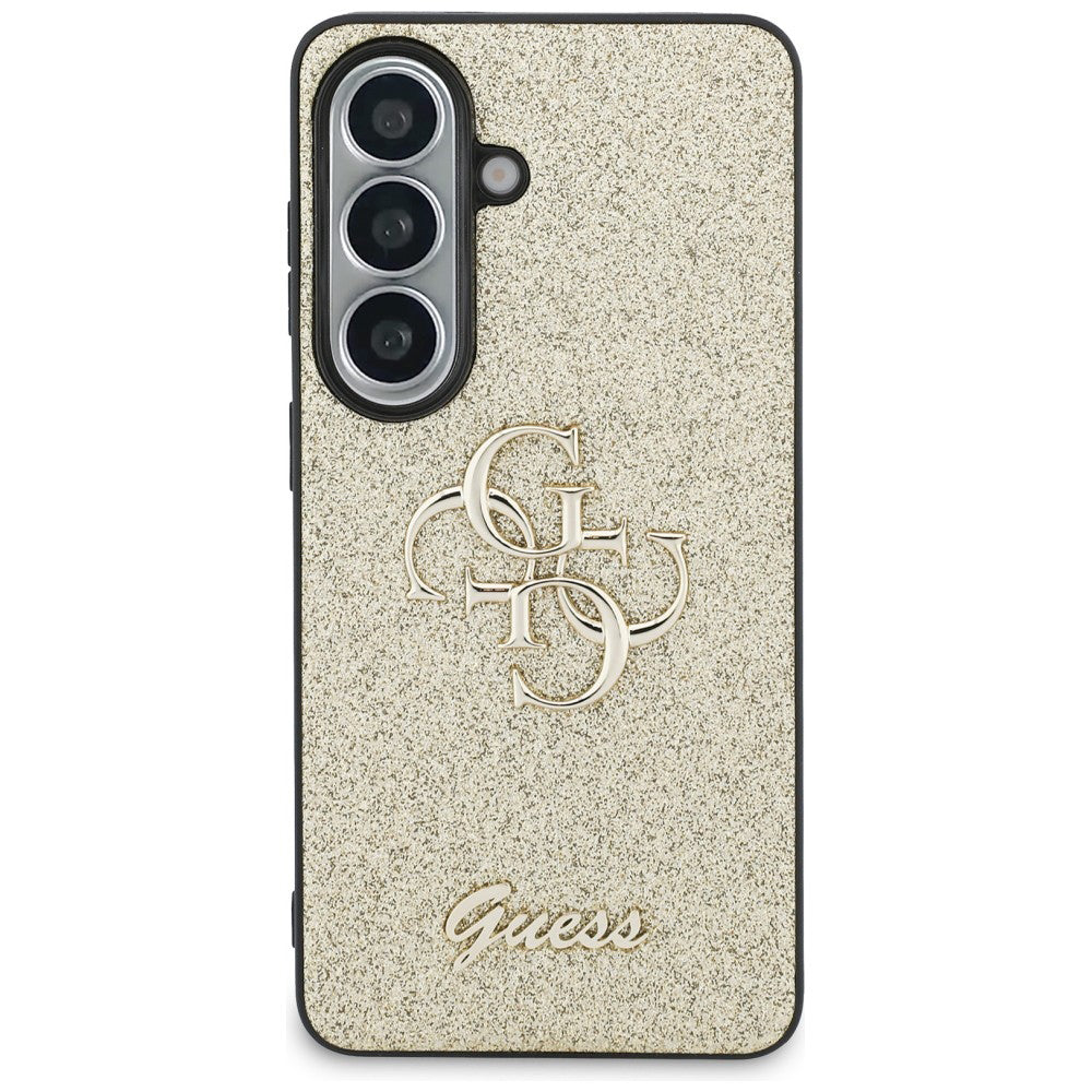 Fodral för Samsung Galaxy S26 S942, Guess, Fixed Glitter Big 4G Metal Frame, Guld