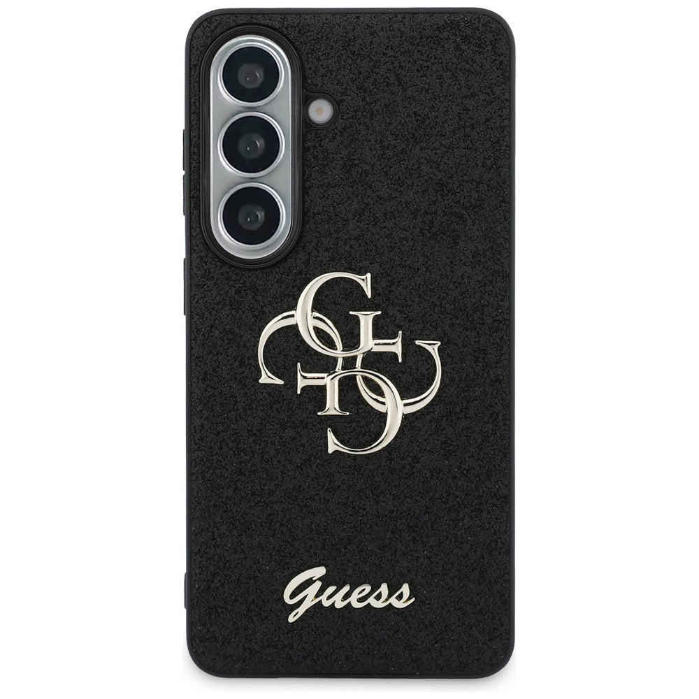Fodral för Samsung Galaxy S26 S942, Guess, Fixed Glitter Big 4G Metal Frame, Svart