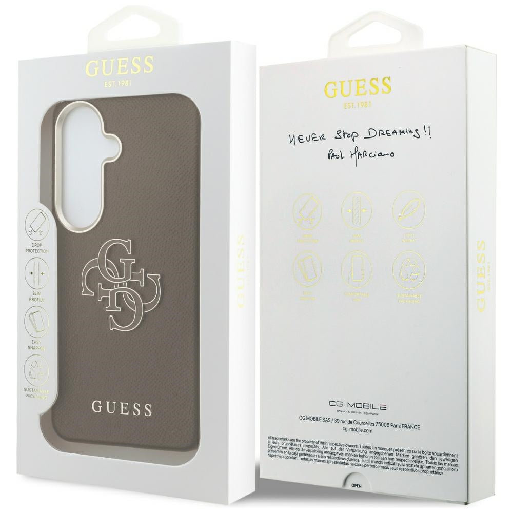 Fodral för Samsung Galaxy S26 Plus S947, Guess, 4G Grained Big and Classic Logo, Brun
