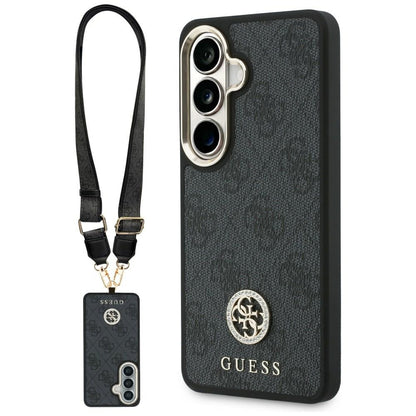 Fodral för Samsung Galaxy S26 S942, GUESS, 4G Big Rhinestone Triangle Strap, Svart
