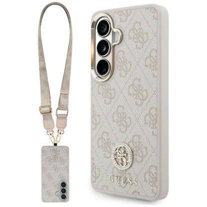 Fodral för Samsung Galaxy S26 S942, GUESS, 4G Big Rhinestone Triangle Strap, Rosa