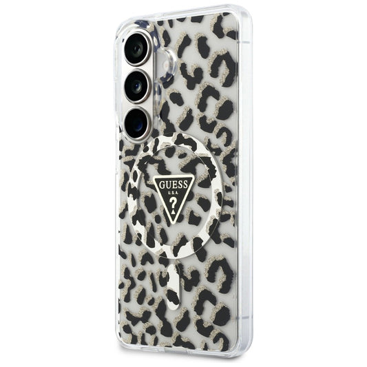 MagSafe-fodral för Samsung Galaxy S26 S942, Guess, IML Leopardmönster, Svart