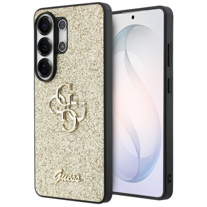 Fodral för Samsung Galaxy S26 Ultra S948, Guess, Fixed Glitter Big 4G Metal Frame, Guld