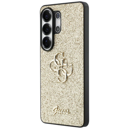 Fodral för Samsung Galaxy S26 Ultra S948, Guess, Fixed Glitter Big 4G Metal Frame, Guld