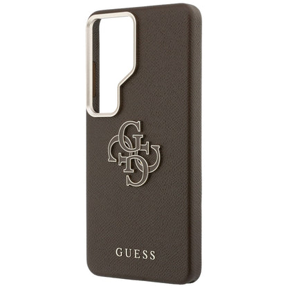 Case for Samsung Galaxy S26 Ultra S948, Guess, 4G Grained Big and Classic Logo, Brown