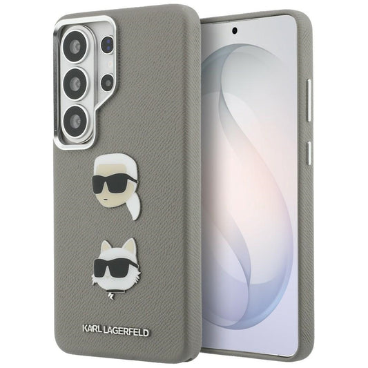 Fodral för Samsung Galaxy S26 Ultra S948, Karl Lagerfeld, Saffiano Karl & Choupette's Head Pin, Grå