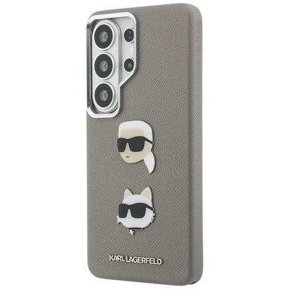 Fodral för Samsung Galaxy S26 Ultra S948, Karl Lagerfeld, Saffiano Karl & Choupette's Head Pin, Grå