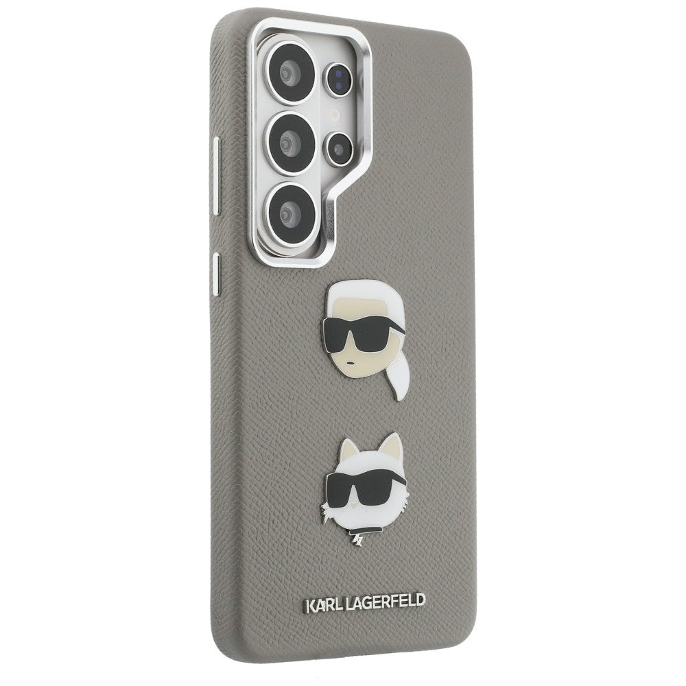 Fodral för Samsung Galaxy S26 Ultra S948, Karl Lagerfeld, Saffiano Karl & Choupette's Head Pin, Grå
